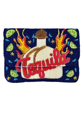 Lily Posh Tequila Crossbody Clutch Bag, Hand Beaded Clutch